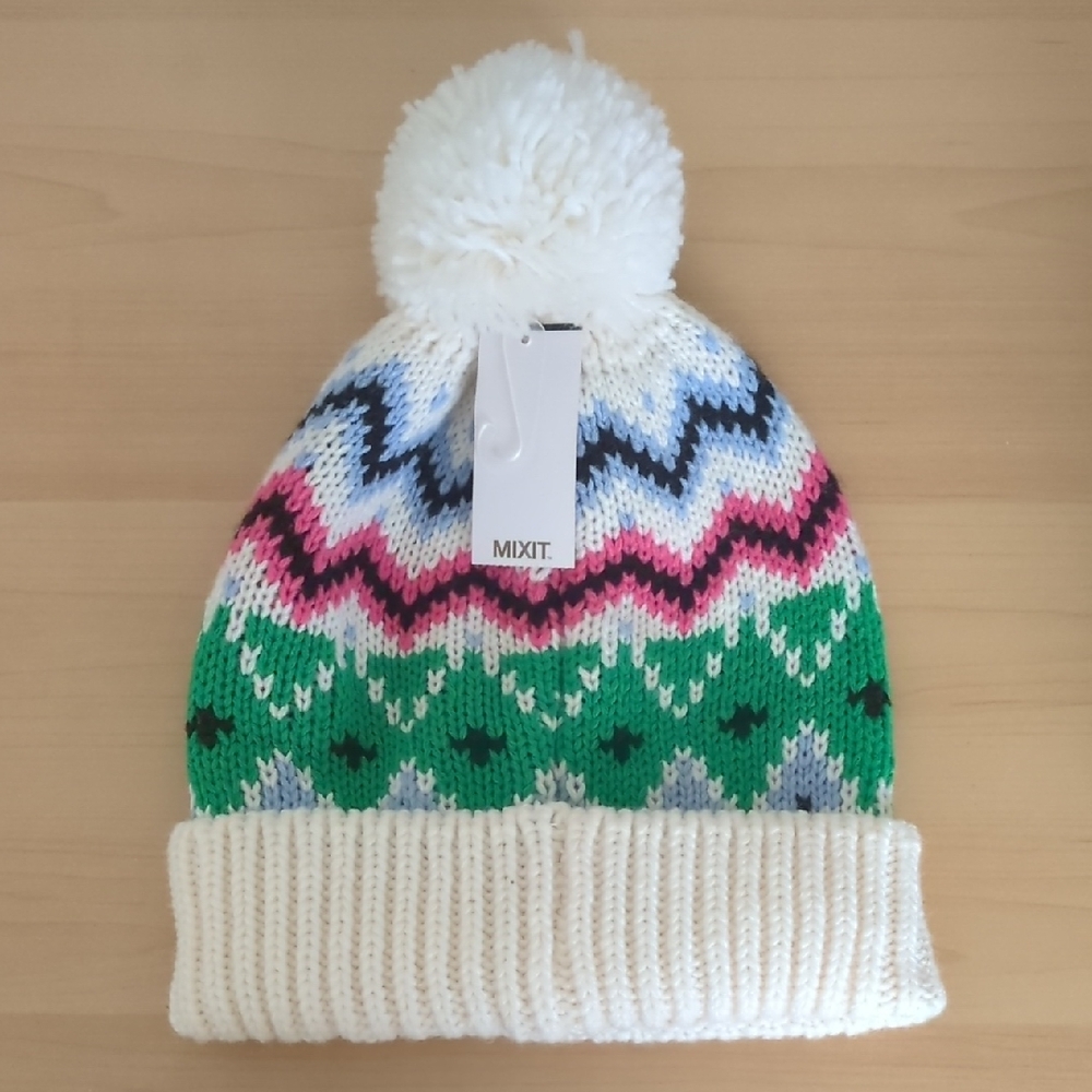 Colorful Knit Pom-Pom Beanie